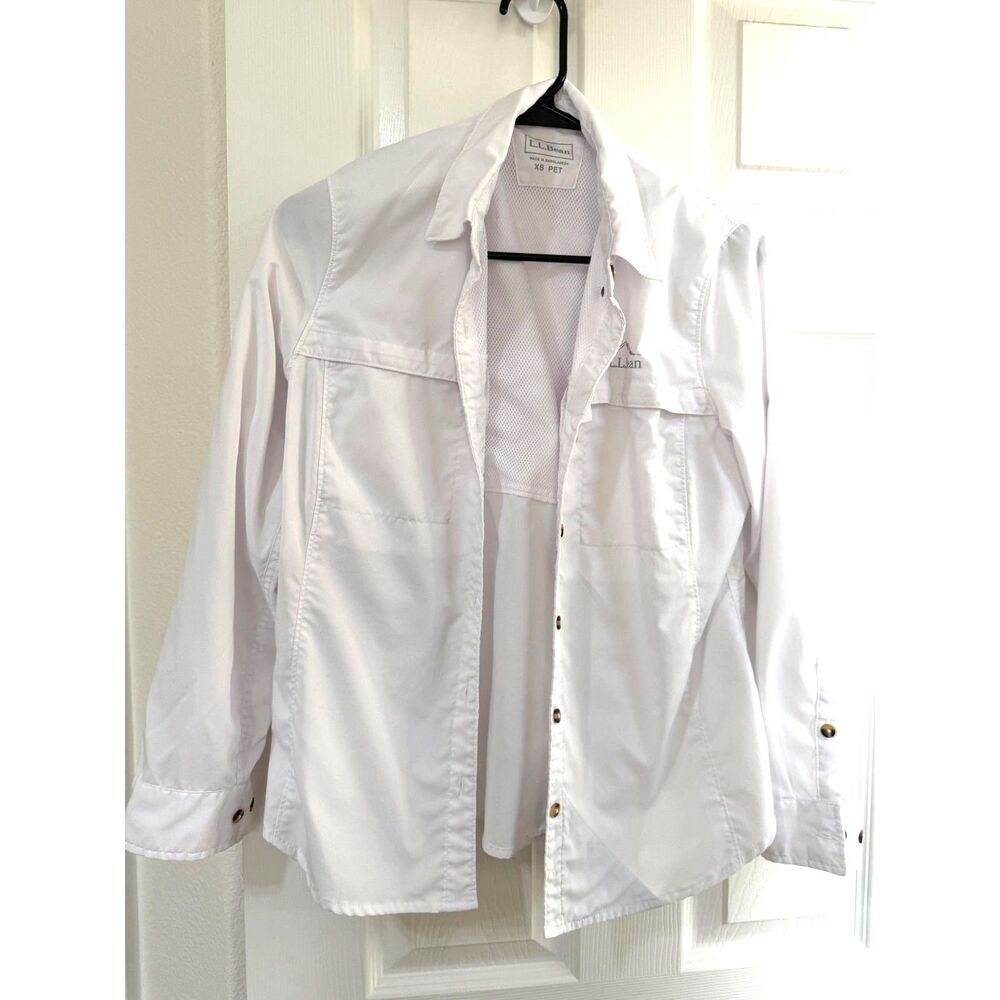 L.L. Bean White Tropicwear Sun Shirt Women's XS ☀️ - Picture 4 of 9